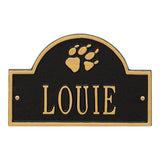 Whitehall Dog Paw Arch Mini 1-Line Wall Personalized Plaque - Black/Gold