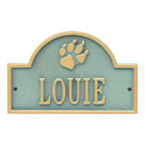 Whitehall Dog Paw Arch Mini 1-Line Wall Personalized Plaque - Bronze Verdigris