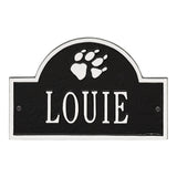 Whitehall Dog Paw Arch Mini 1-Line Wall Personalized Plaque - Black/White
