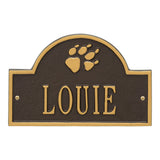 Whitehall Dog Paw Arch Mini 1-Line Wall Personalized Plaque - Bronze/Gold