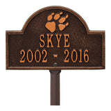 Whitehall Dog Paw Arch Mini 2-Line Lawn Personalized Plaque - Antique Copper
