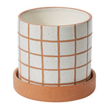 Gridline with Saucer Speckled Textured Pots By Accent Decor
