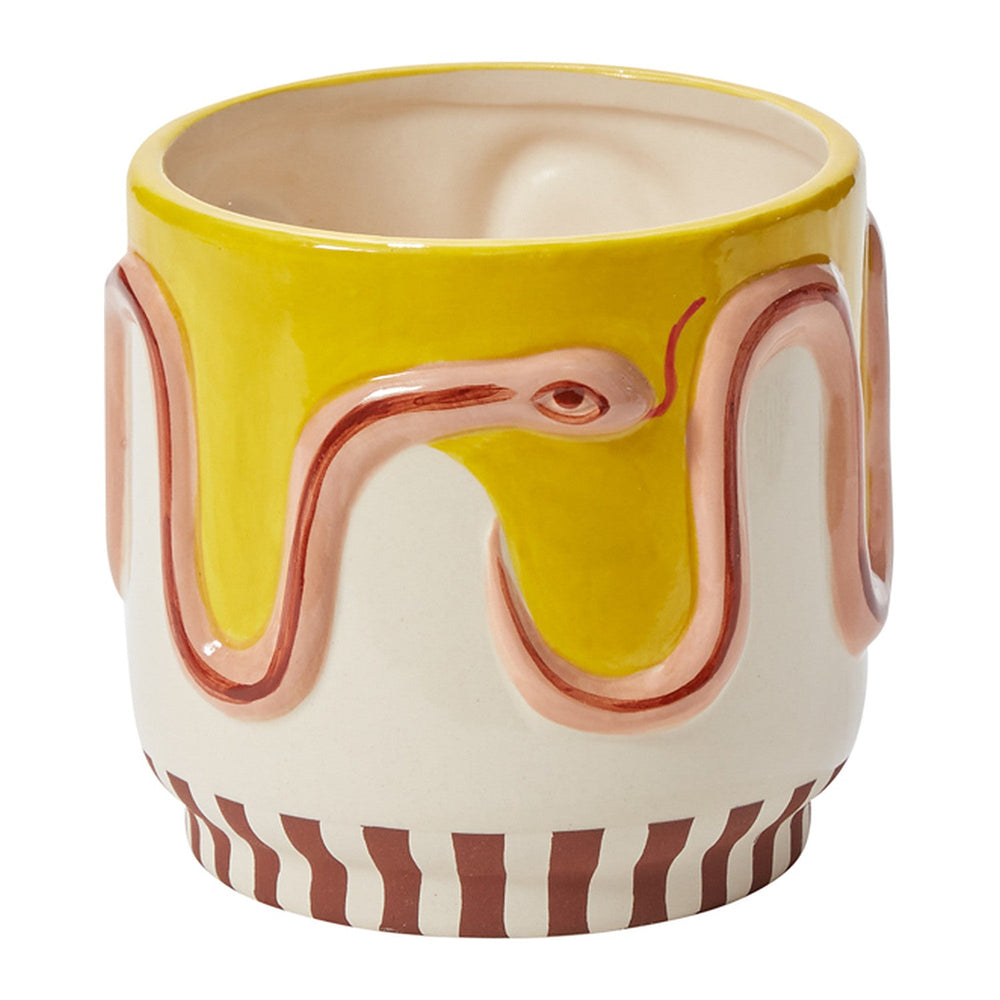 Wild Tails Hand-Painted Ceramic Pots By Accent Decor