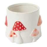 Cheerful Mushroom Speckled Glossy Decorative Figurine By Accent Decor