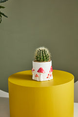 Cheerful Mushroom Speckled Glossy Decorative Figurine By Accent Decor