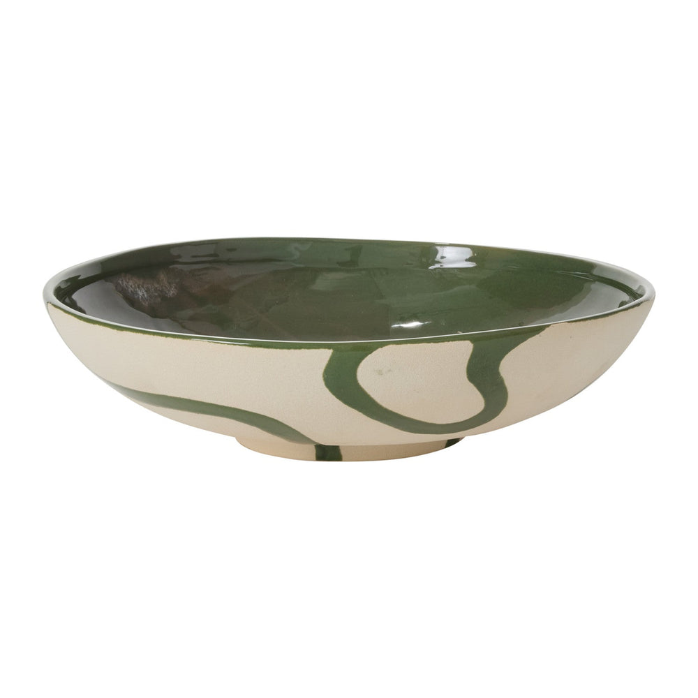 Curvature Hand-Painted Glossy Bowl By Accent Decor