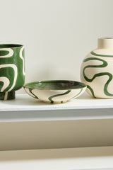 Curvature Hand-Painted Glossy Bowl By Accent Decor