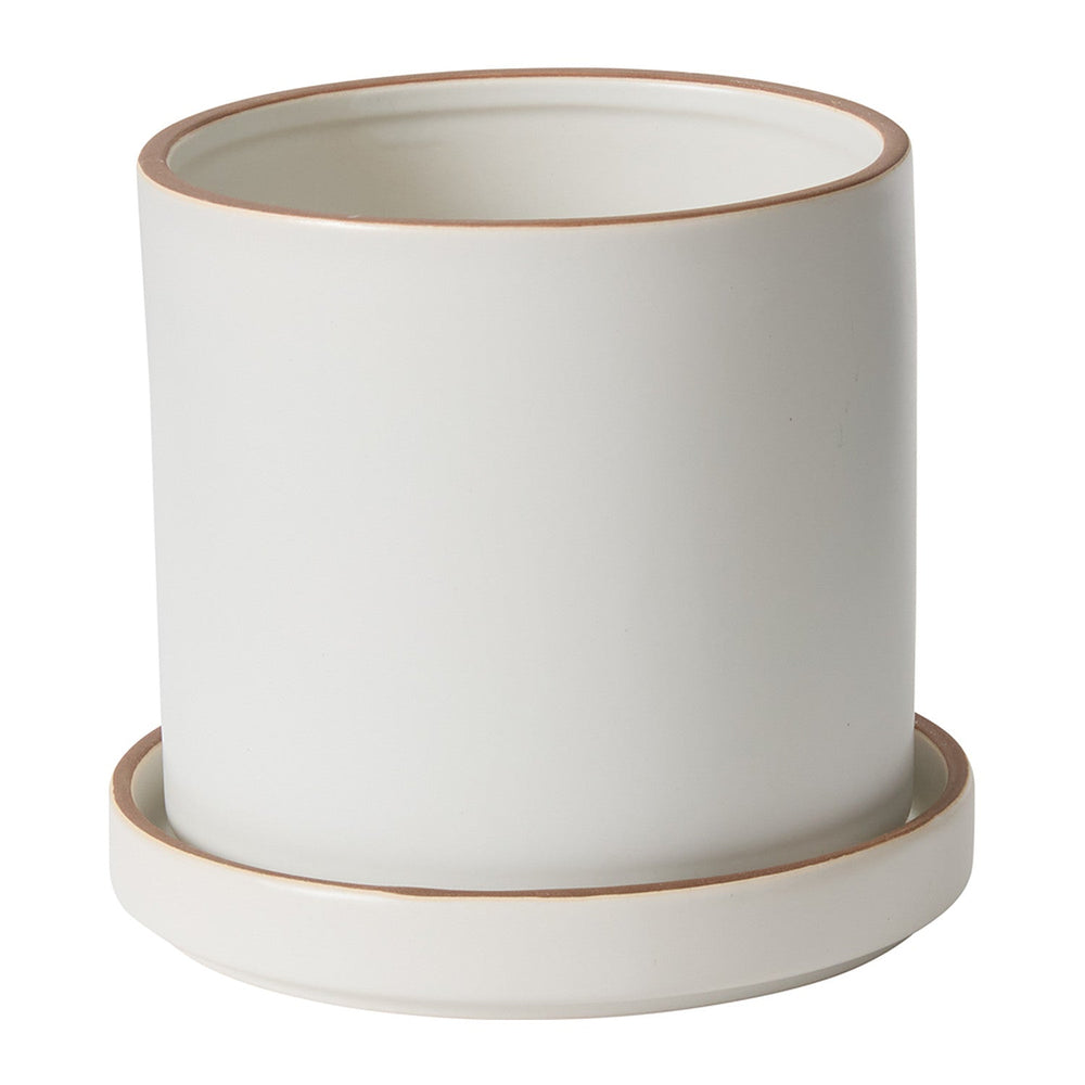 Author with Saucer Matte Ceramic Pots By Accent Decor