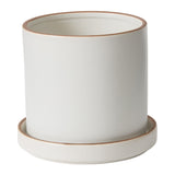 Author with Saucer Matte Ceramic Pots By Accent Decor