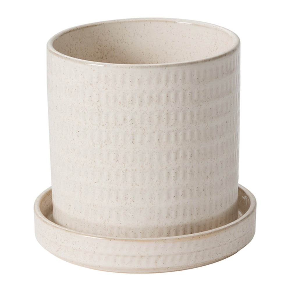 Morse with Saucer Textured Glossy Pots By Accent Decor