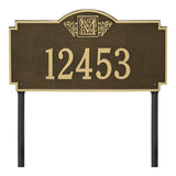 Whitehall Monogram Estate Lawn 1-Line Personalized Plaque - Antique Brass