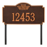 Whitehall Monogram Estate Lawn 1-Line Personalized Plaque - Antique Copper