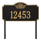 Whitehall Monogram Estate Lawn 1-Line Personalized Plaque - Black/Gold
