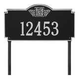 Whitehall Monogram Estate Lawn 1-Line Personalized Plaque - Black/Silver