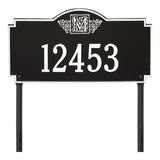 Whitehall Monogram Estate Lawn 1-Line Personalized Plaque - Black/White