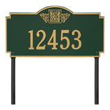 Whitehall Monogram Estate Lawn 1-Line Personalized Plaque - Green/Gold