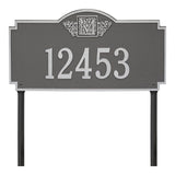 Whitehall Monogram Estate Lawn 1-Line Personalized Plaque - Pewter/Silver