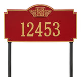 Whitehall Monogram Estate Lawn 1-Line Personalized Plaque - Red/Gold