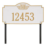 Whitehall Monogram Estate Lawn 1-Line Personalized Plaque - White/Gold
