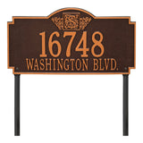 Whitehall Monogram Estate Lawn 2-Line Personalized Plaque - Antique Copper