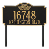 Whitehall Monogram Estate Lawn 2-Line Personalized Plaque - Black/Gold