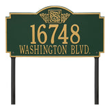 Whitehall Monogram Estate Lawn 2-Line Personalized Plaque - Green/Gold