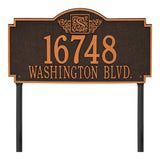 Whitehall Monogram Estate Lawn 2-Line Personalized Plaque - Oil-Rubbed Bronze