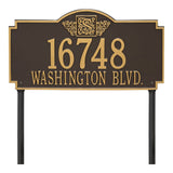 Whitehall Monogram Estate Lawn 2-Line Personalized Plaque - Bronze/Gold
