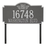 Whitehall Monogram Estate Lawn 2-Line Personalized Plaque - Pewter/Silver