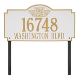 Whitehall Monogram Estate Lawn 2-Line Personalized Plaque - White/Gold