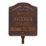Whitehall Wedding Plaque Standard Lawn 2-Line Personalized Plaque - Antique Copper