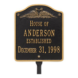 Whitehall Wedding Plaque Standard Lawn 2-Line Personalized Plaque - Black/Gold