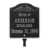 Whitehall Wedding Plaque Standard Lawn 2-Line Personalized Plaque - Black/Silver