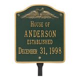 Whitehall Wedding Plaque Standard Lawn 2-Line Personalized Plaque - Green/Gold
