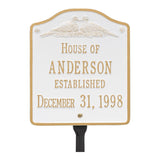 Whitehall Wedding Plaque Standard Lawn 2-Line Personalized Plaque - White/Gold