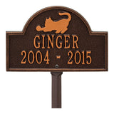 Whitehall Cat Arch Mini 2-Line Lawn Personalized Plaque - Antique Copper