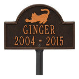 Whitehall Cat Arch Mini 2-Line Lawn Personalized Plaque - Oil-Rubbed Bronze