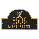 Whitehall Anchor Arch 2-Line Personalized Address Plaque - Black/Gold