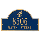 Whitehall Anchor Arch 2-Line Personalized Address Plaque - Blue/Gold