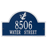 Whitehall Anchor Arch 2-Line Personalized Address Plaque - Blue/White