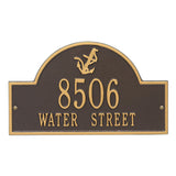 Whitehall Anchor Arch 2-Line Personalized Address Plaque - Bronze/Gold