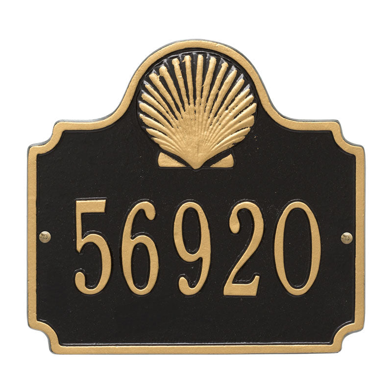 Whitehall Conch Personalized Plaque - Black/Gold