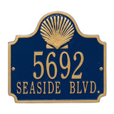 Whitehall Conch 2-Line Personalized Address Plaque - Blue/Gold