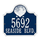 Whitehall Conch 2-Line Personalized Address Plaque - Blue/White