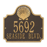 Whitehall Conch 2-Line Personalized Address Plaque - Bronze/Gold