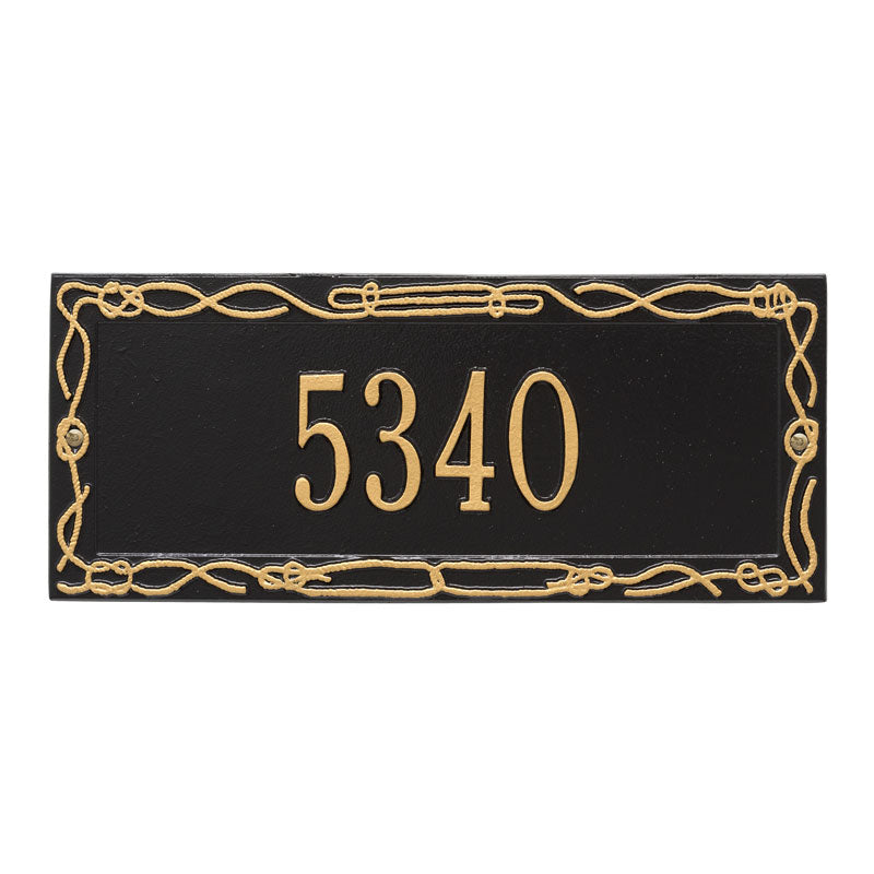 Whitehall Sailor's Knot Personalized Plaque - Black/Gold