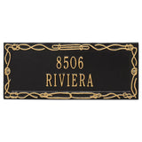 Whitehall Sailor's Knot 2-Line Personalized Address Plaque - Black/Gold