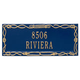 Whitehall Sailor's Knot 2-Line Personalized Address Plaque - Blue/Gold