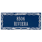 Whitehall Sailor's Knot 2-Line Personalized Address Plaque - Blue/White