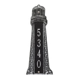 Whitehall Lighthouse Vertical Personalized Plaque - Black/Silver